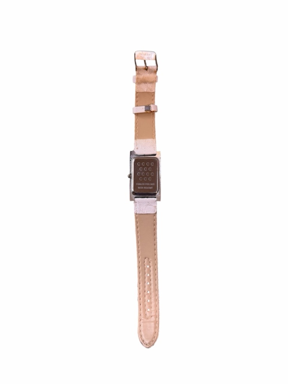 Coach Lexie Tank Watch White Jacquard Signature C Stainless Steel - Picture 5 of 6